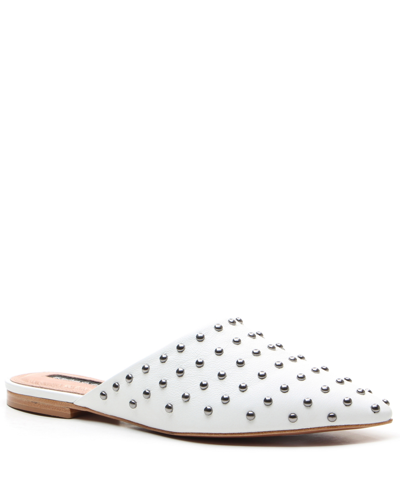 Shop Bcbgmaxazria Women's Palino Studded Mules Women's Shoes In Optic White Leather