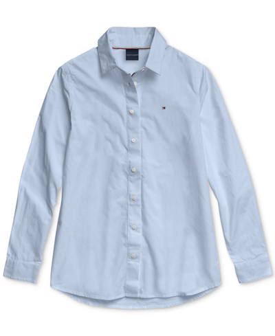 Shop Tommy Hilfiger Adaptive Women's Olivia Oxford Shirt With Magnetic Closures In Dory Blue