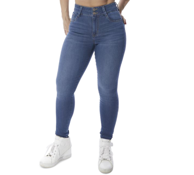 Shop Dollhouse Curvy High Rise Double Button Skinny Jeans In Loma Wash