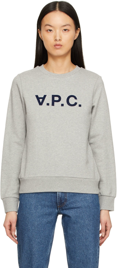 Shop Apc Grey Viva Sweatshirt In Pla Heathered Grey
