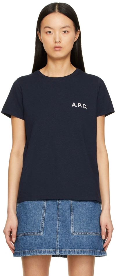 Shop Apc Navy Leanne T-shirt In Iak Dark Navy