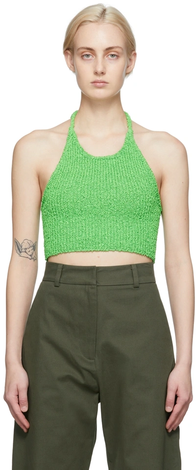 Arch The Green Halter Neck Tank Top In L/green