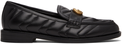 Shop Gucci Black Double G Loafers In 1000 Nero/nero
