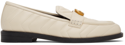 Shop Gucci White Double G Loafers In 9022 Mystic White/m.