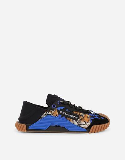 Shop Dolce & Gabbana Ns1 Sneakers With Tiger Print In Multicolor