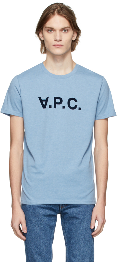 Shop Apc Blue Vpc T-shirt In Pic Bleu Acier Chine
