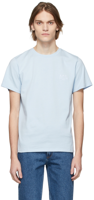 Shop Apc Blue Raymond T-shirt In Iab Light Blue