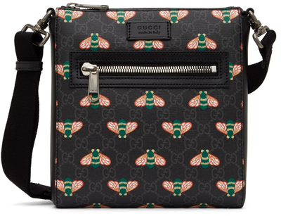 Shop Gucci Black ' Bestiary' Messenger Bag In 1058 Black Multi/blk
