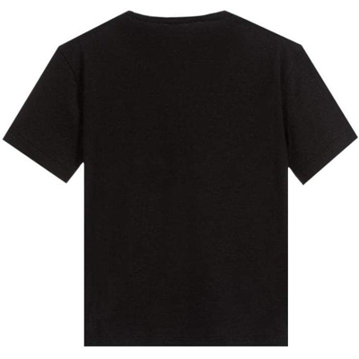 Shop Dolce & Gabbana Boys Crown Cotton T-shirt Black