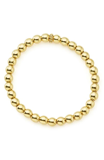 Shop Lagos Beaded Stretch Bracelet In Yellow Gold