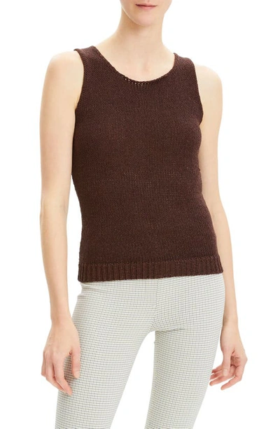 Shop Theory Sleeveless Sweater In Dark Brown