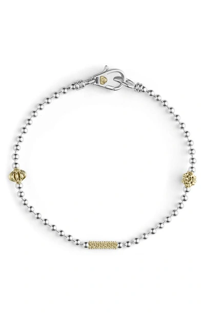 Shop Lagos Caviar Icon Bracelet In Silver