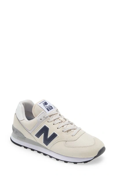 Shop New Balance 574 Classic Sneaker In Tan/ Navy