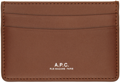 Shop Apc Navy Andre Card Holder In Iak Dark Navy