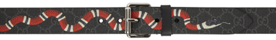 Shop Gucci Black Gg Monogram Belt In 1087 Black Mult/blac