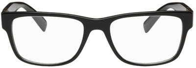Shop Versace Black Acetate Medusa Stud Optical Glasses