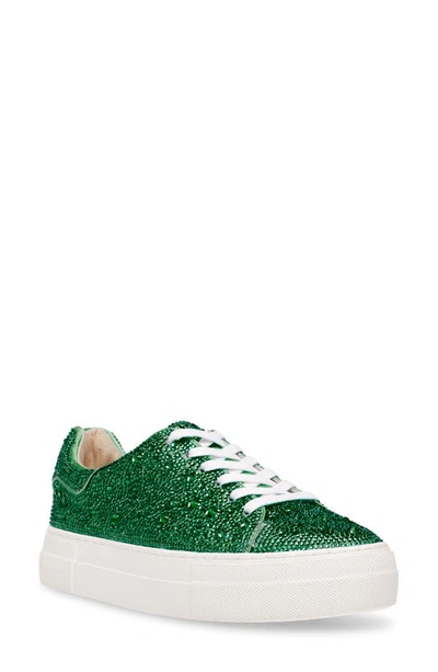 Shop Betsey Johnson Sidny Crystal Pavé Platform Sneaker In Emerald