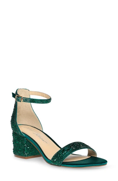 Shop Betsey Johnson Mari Crystal Ankle Strap Sandal In Emerald