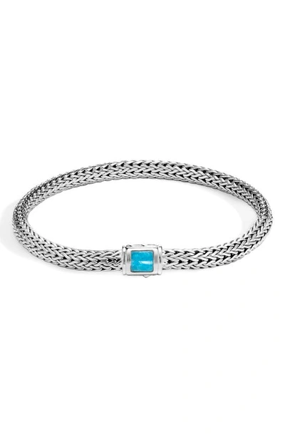 Shop John Hardy Classic Chain 5mm Bracelet In Silver/ Turquoise