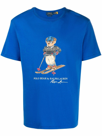 Shop Polo Ralph Lauren T-shirt Polo Bear In Light Blue