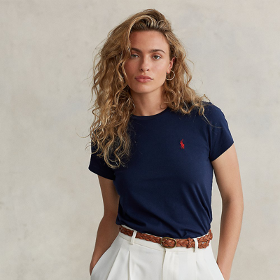 Shop Ralph Lauren Cotton Crewneck Tee In Cruise Navy