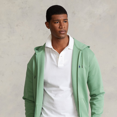 Shop Polo Ralph Lauren Double-knit Full-zip Hoodie In Outback Green