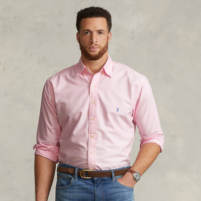 Shop Polo Ralph Lauren Garment-dyed Oxford Shirt In Carmel Pink