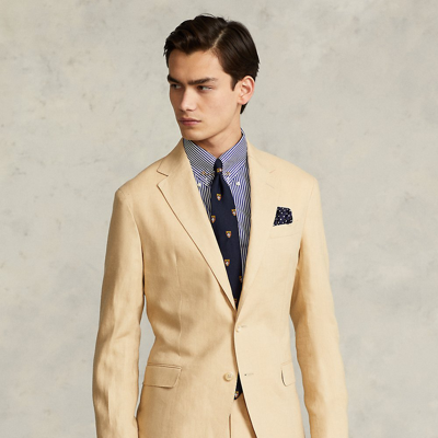 Shop Ralph Lauren Polo Soft Linen Suit Jacket In Straw