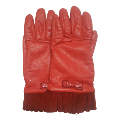 Pre-owned Cromia Leather Gloves In Red