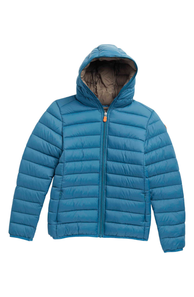 Shop Save The Duck Basic Hooded Packable Puffer In 1767 Storm Blue