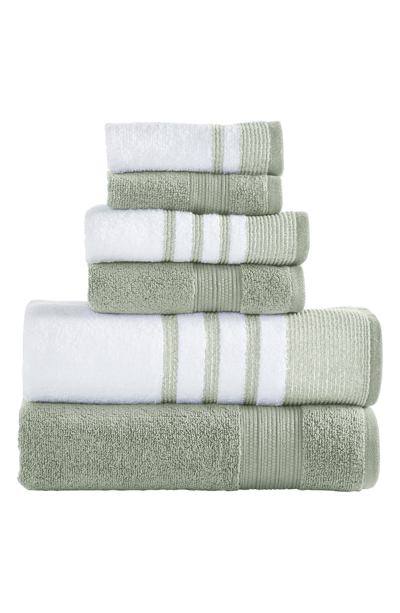 Modern Threads 6-piece Quick Drying Towel Set In Sage
