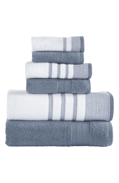 Modern Threads 6-piece Quick Drying Towel Set In Denim