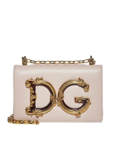 Shop Dolce & Gabbana Shoulder Bag In Cipria