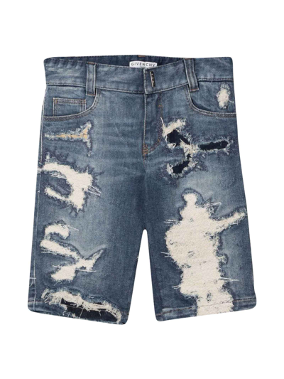 Shop Givenchy Blue Denim Bermuda Shorts