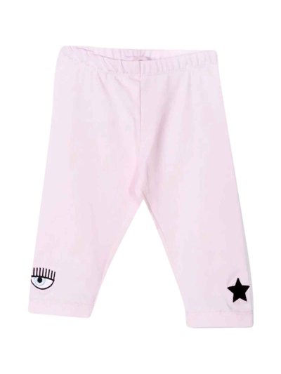 Shop Chiara Ferragni Pink Leggings Baby In Rosa