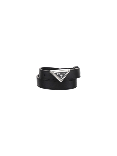 Shop Prada Belt In Nero 1