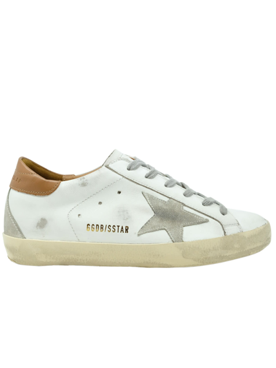 Shop Golden Goose White Leather Superstar Sneakers