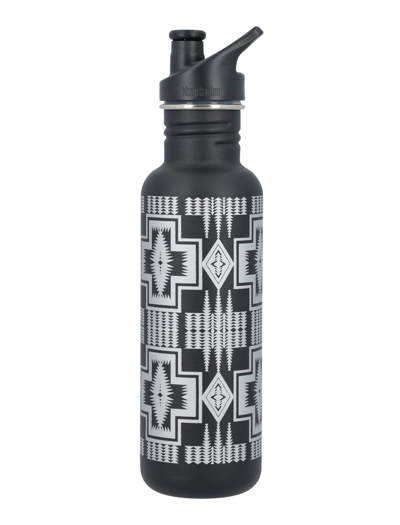 Shop Pendleton Stainless Steel Water Bottle In Black Silver
