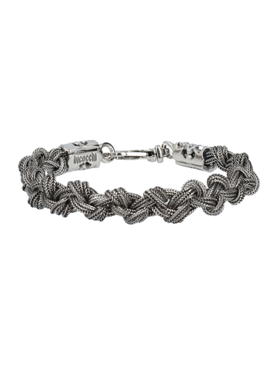 Shop Emanuele Bicocchi Braided Knot Large Bracelet In Silver