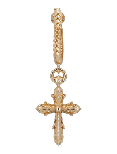 Shop Emanuele Bicocchi Cross Single Earring In Gold