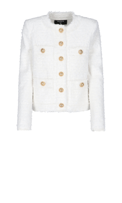 Shop Balmain Jacket In White