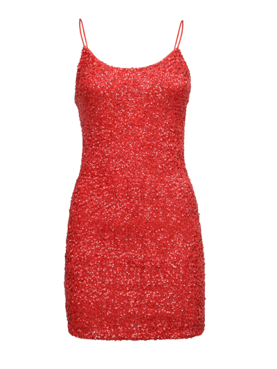 Shop Alice And Olivia Alice + Olivia Paillettes Dress In Red