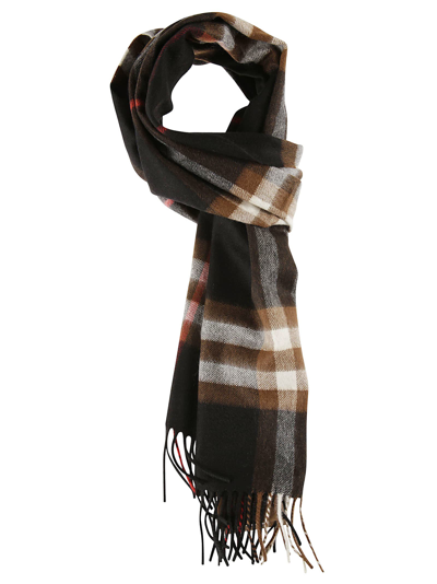 Shop Burberry Check Print Giant Scarf In Black/brown