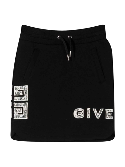 Shop Givenchy Black Skirt With Print In Nero