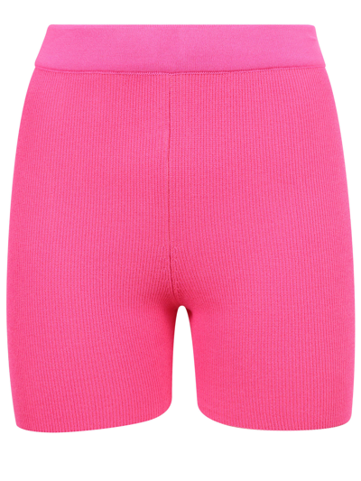 Shop Jacquemus Ribbed Shorts In Pink