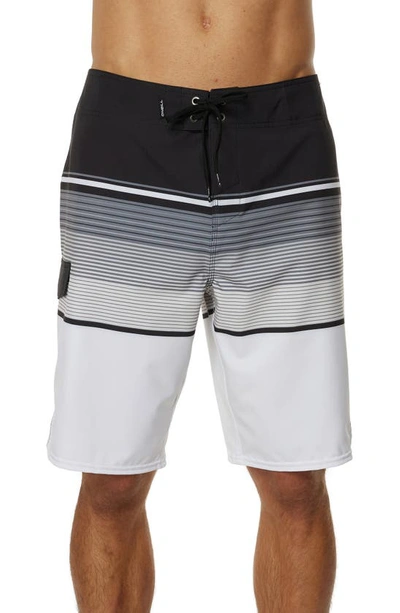 Shop O'neill Lennox Stretch Stripe Board Shorts In White