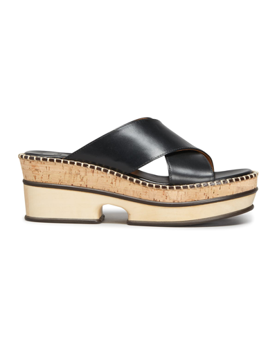 Shop Chloé Laia Crisscross Leather Platform Sandals In Black