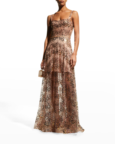 Shop Bronx And Banco Midnight Gold Sequin Tulle Gown