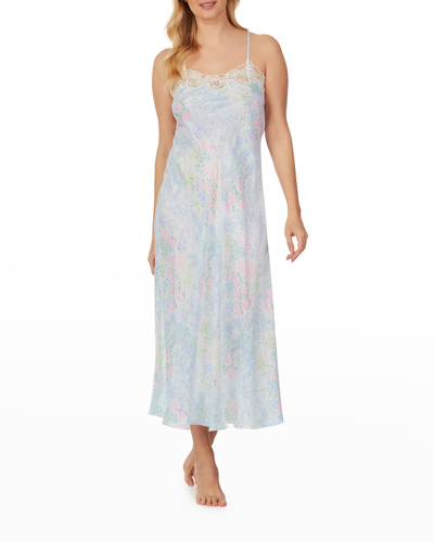 Shop Eileen West 50" Spaghetti-strap Ballet Nightgown In Watercol