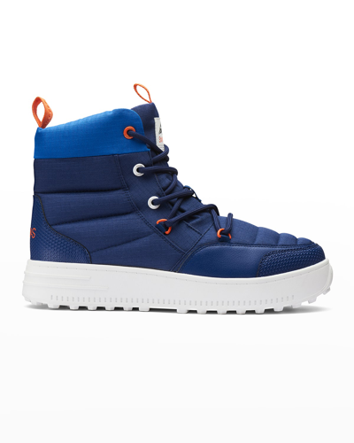 Shop Swims Men's Snow Runner Water-resistant Quilted Boots In Navy